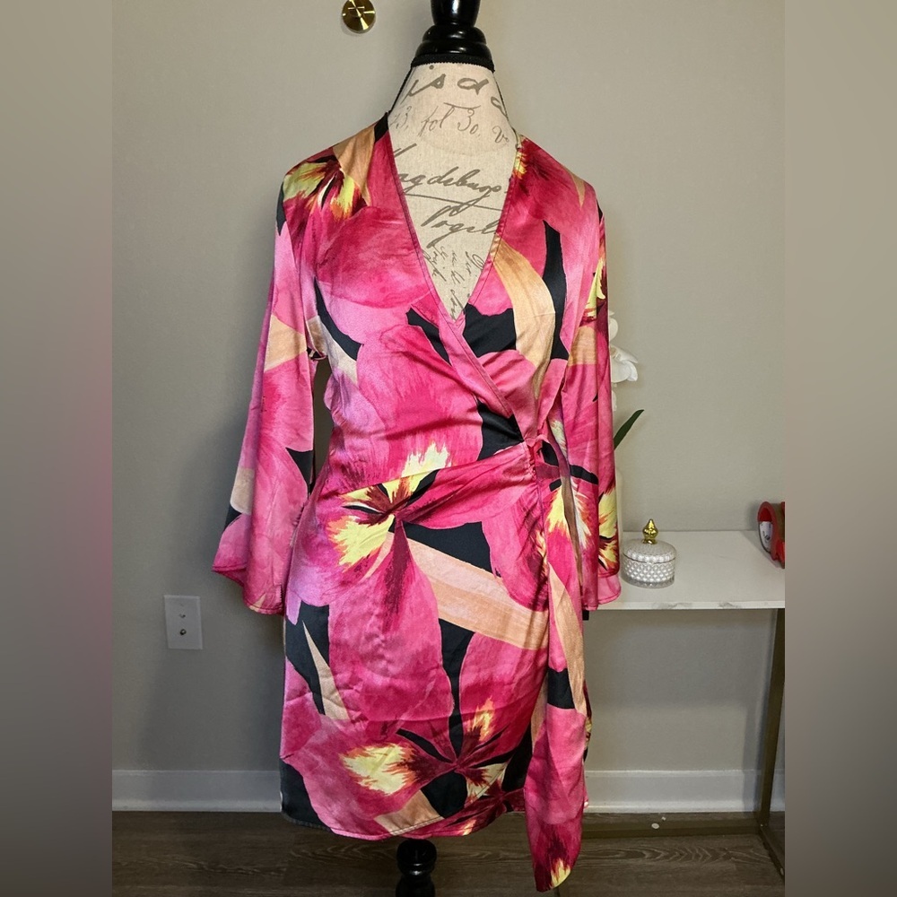 Floral Pink Wrap Robe
